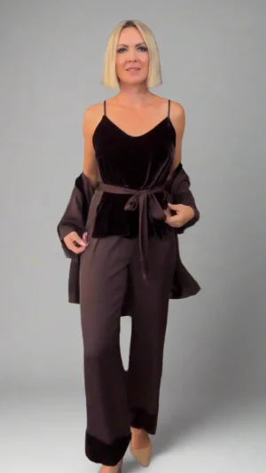 Pants Edit|Lauren Vidal>Lauren Vidal Shadow  Pants - Raisin