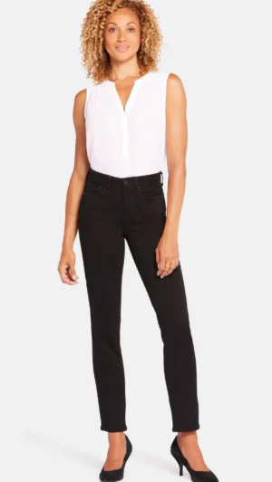 Jeans|Denim>NYDJ Sheri Slim Jean - Black Size 16