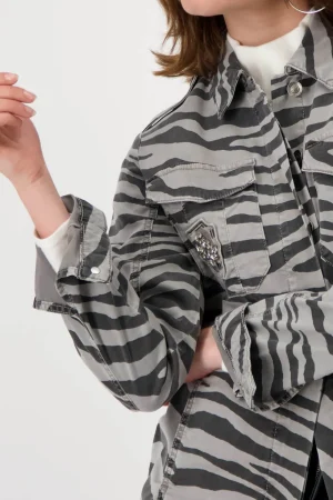 Shirts Edit|Jackets>Monari Shirt Collar Jacket - Steel