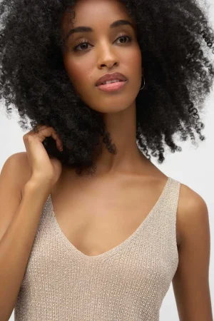 Knitwear|Joseph Ribkoff>Joseph Ribkoff Sicilian Sun Metallic Knitted Camisole with Rhinestones 252915