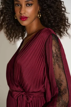 Midi Dresses|Joseph Ribkoff>Joseph Ribkoff Signature | Pleated Satin Fit u0026 Flare Dress 253775