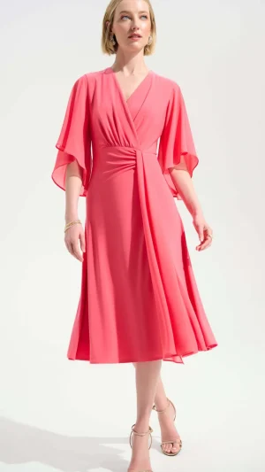 Midi Dresses|Colourful Dresses>Joseph Ribkoff Signature Silky Fit and Flare Sash Dress 261710
