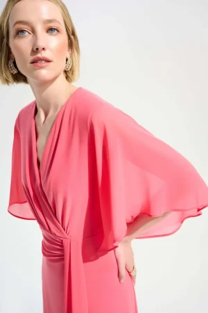 Midi Dresses|Colourful Dresses>Joseph Ribkoff Signature Silky Fit and Flare Sash Dress 261710