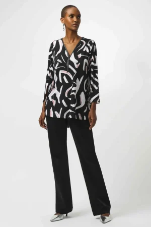 Tops|Tops>Joseph Ribkoff Soft Focus Printed Fit And Flare Tunic 253224 Size 18