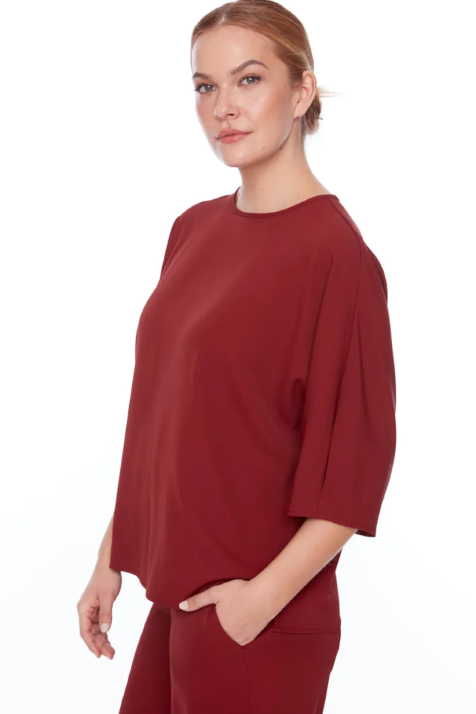 solid-vegan-silk-vented-top-NmnUPogW-0.webp Tops|Tops>Up! Pants Solid Vegan Silk Vented Top