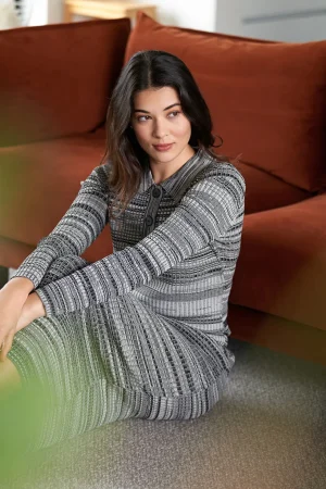 Knitwear|Skirts>Foil Space Jam Pencil Skirt - Grey