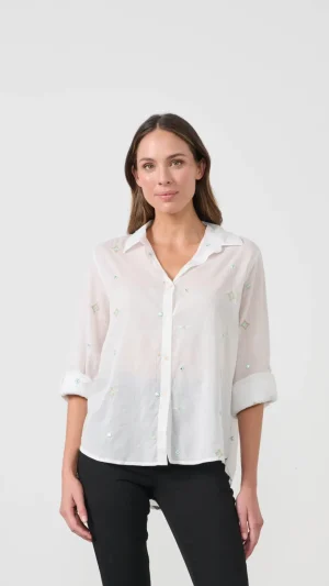 Caju|Women's Work Dresses & Work Wear>Caju Special Embroidery Patches Shirt