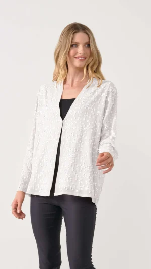 Jackets|Holmes & Fallon>Holmes u0026 Fallon Special Sequin Jacket - Milk White