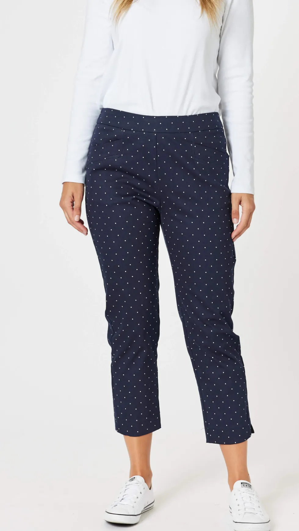 spot-slim-leg-pant-navywhite-gdySYPHY-0.webp Pants Edit|Gordon Smith>Gordon Smith Spot Slim Leg Pant - Navy/White