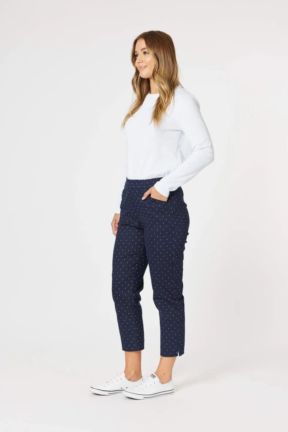 spot-slim-leg-pant-navywhite-gdySYPHY-2.webp Pants Edit|Gordon Smith>Gordon Smith Spot Slim Leg Pant - Navy/White