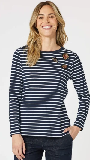 Gordon Smith|Tees>Gordon Smith Striped Badge Detail Tee
