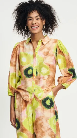 Blouses|POM Amsterdam>POM Amsterdam Summer Bliss Lime Blouse
