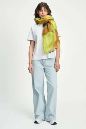 POM Amsterdam|Scarves>POM Amsterdam Summer Bliss Lime Shawl