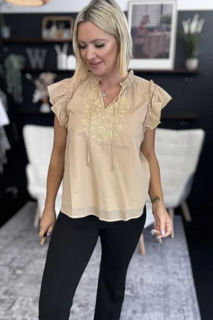 Tops|Tops>Mos Mosh Tea Emb Top