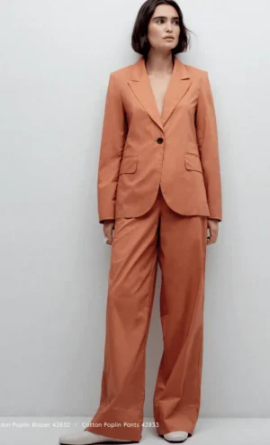 Pants Edit|Yerse>Yerse Terracotta Poplin Wide leg Pant