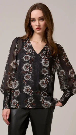 Blouses|Loobies Story>Loobies Story Theodora Blouse - Black Multi