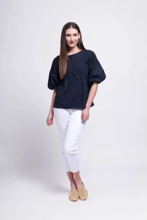 Tops|Tops>Foil To Be Shir Top - Navy