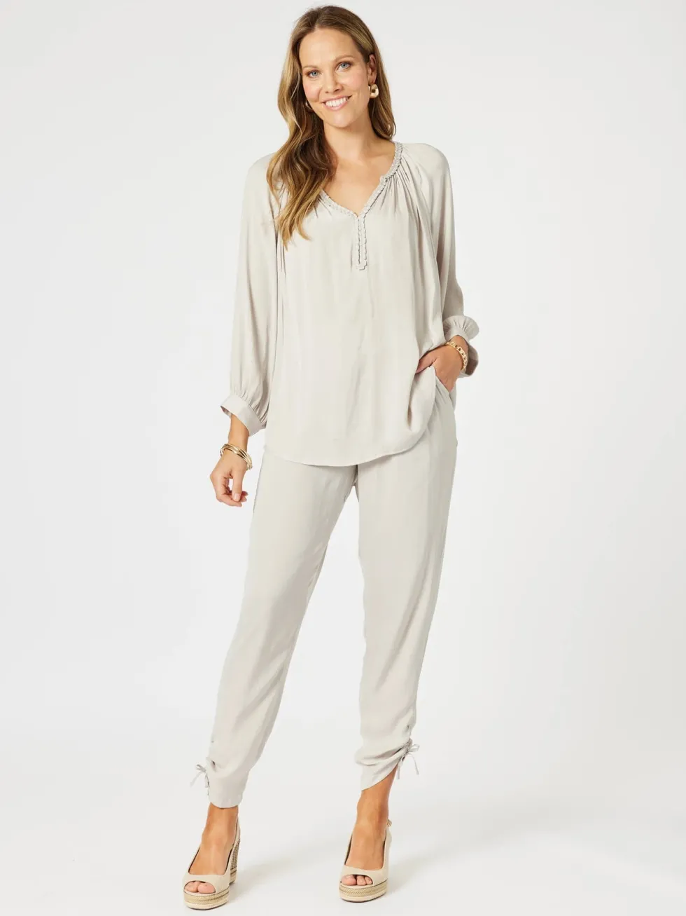 traveller-luxe-side-tie-pant-IZpYNjpe-2.webp Pants Edit|Casual Pants>Hammock u0026 Vine Traveller Luxe Side Tie Pant - Champagne