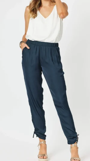 Pants Edit|Casual Pants>Hammock u0026 Vine Traveller Luxe Side Tie Pant - Navy