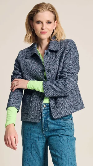 Jackets|POM Amsterdam>POM Amsterdam Tweed Blue Jacket