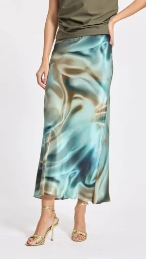 Skirts|Lauren Vidal>Lauren Vidal Vera Green Bias Skirt - Size 10