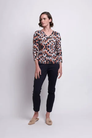 Tops|Tops>Foil Wanna Spoon Top - Viper Orange / Rice White