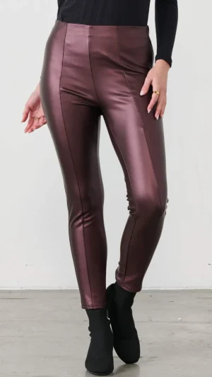Pants Edit|Holmes & Fallon>Holmes u0026 Fallon Wet Look Legging Pants - Cognac Size 10