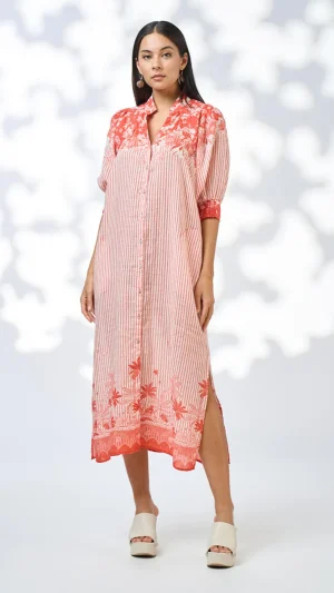 Shirts Edit|Shirt Dresses>Loobies Story Xanthe Shirt Dress - Burnt Orange