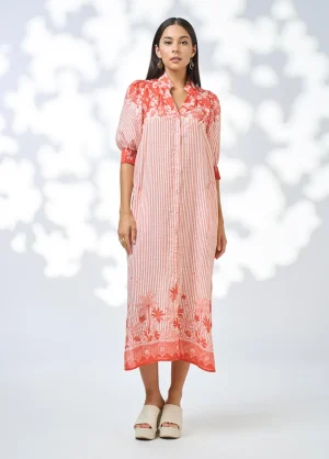 Shirts Edit|Shirt Dresses>Loobies Story Xanthe Shirt Dress - Burnt Orange