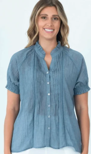 Tops|Tops>Renoma ( The Miranda Pant) Zara Shirt   Blue/Pink