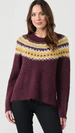 Knitwear|Caju>Caju Zig Zag Jumper - Plum