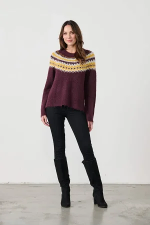 Knitwear|Caju>Caju Zig Zag Jumper - Plum